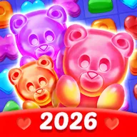 Bonbons Crush Legend icon: two gummy bears in front of a jelly board